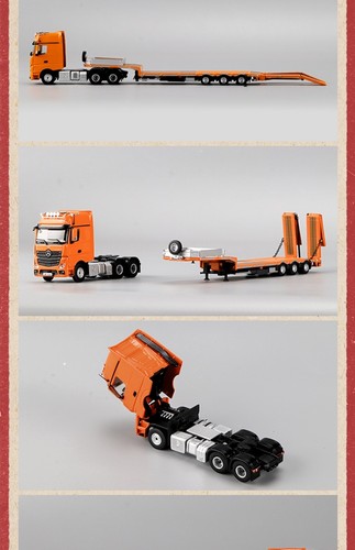 Simulazione Perka 1:64 Lega Pianale Rimorchio Camion Pesante Trasportatore Rimorchio Modalità - Foto 12 di 12