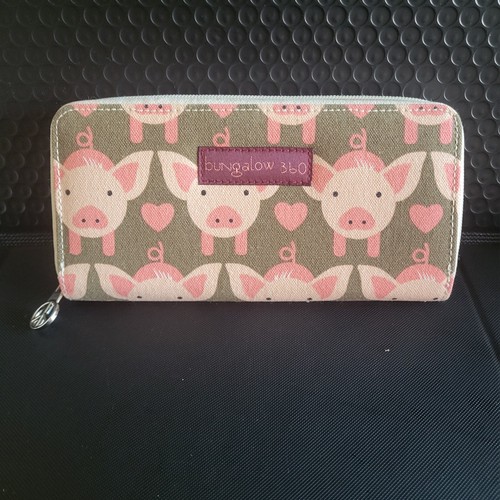 Bungalow 360 Pig Print Tote Bag & Zip Wallet Set Canvas Vegan Eco Friendly Cute - Picture 7 of 9