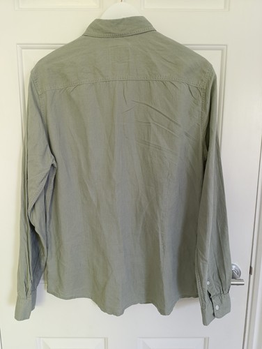 WHITE STUFF Casual Tailored Fit Cotton & Linen Shirt Dus Green, Men's Medium - Picture 6 of 12