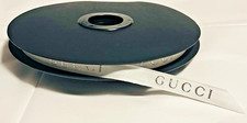Authentic GUCCI White and Silver Ribbon - 1 Whole Spool - 75 Meters 82 Yards 