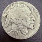 1937 Buffalo Nickel Flat Ground Philadelphia 5C Vintage US Coin Circulated