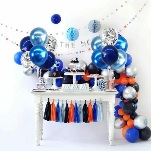 4 Set Metallic Blue Silver Balloon Stand Centerpiece Table Decorations for Me... - Bild 7 von 7