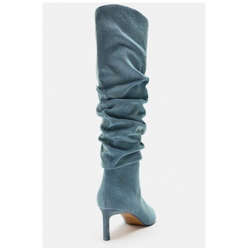 ZARA SLOUCHY DENIM JEAN BOOTS SZ 9 - Bild 2 von 7