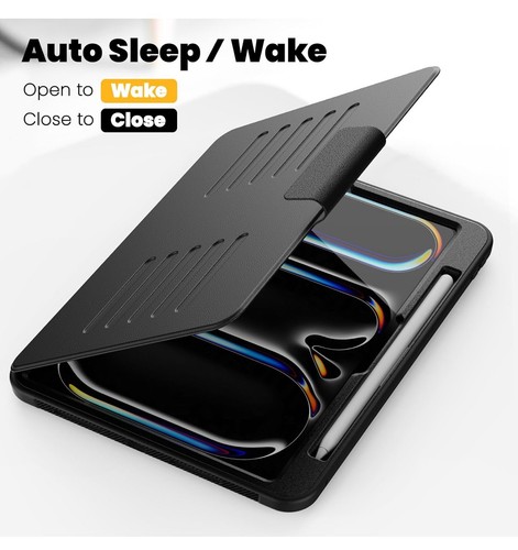 Full Body Slim Lather Case Magnetic Cover With Stand for iPad Pro 11 Inch 2024 - Afbeelding 9 van 20