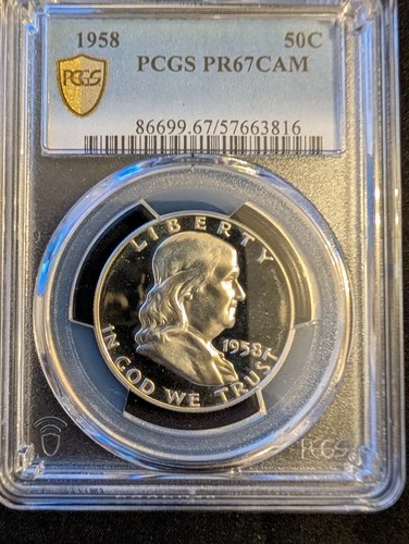 1958-P, Uncirculated, Silver Franklin Half Dollar, PR-67, CAM