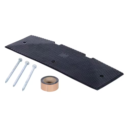 8 In. W X 4 In. H X 12 In. D Silver Rubber Female End Cap with Asphalt Kit for 1 - Picture 2 of 3