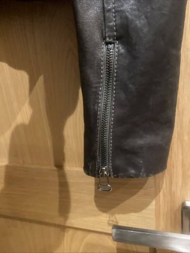 Balmain Pierre Balmain Brown Leather Biker Style Jacket 38 “ Chest U.K Size S/M - Picture 9 of 12