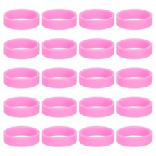 50Pcs Silicone Rubber Bands Non-slip 1.22 Inch for Art, Pink