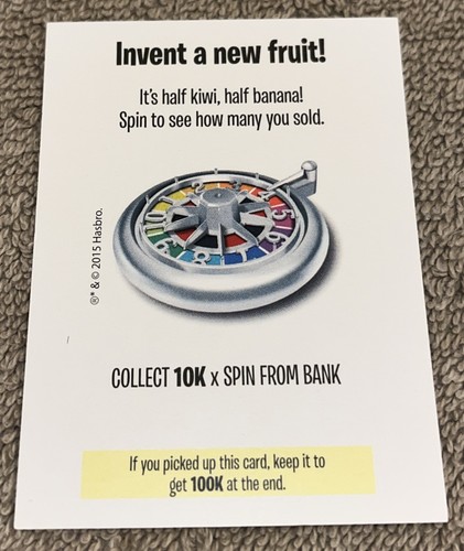 2015 Game Of Life-Action Card Invent A New Fruit! - Picture 1 of 4