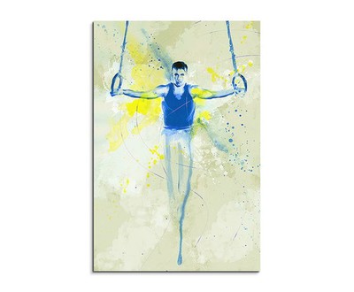 60x90cm Turnen SPORTBILDER Splash Art Wandbild Aquarell Art
