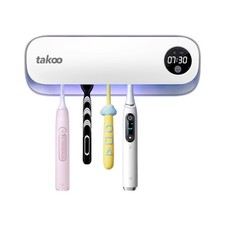 Toothbrush Cleaner, 4 Slots Wall Mounted Toothbrush Holder for Bathroom, Smar...