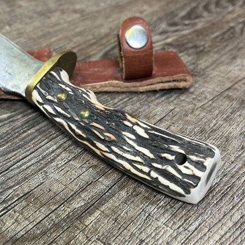 Vintage Schrade-Walden USA 172UH Hunting Knife With Stag Handle & Leather Sheath - Picture 2 of 16