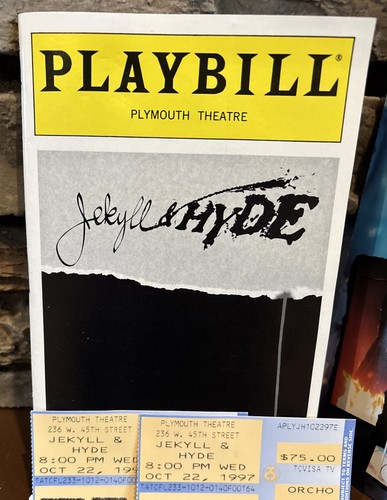 Playbill Jekyll and Hyde Broadway 1997 esbozos de boletos folleto teatro de Plymouth - Imagen 2 de 5