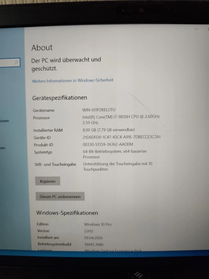 Dell Latitude 5501 · i7-9850H · 8GB · 256GB, Foto 2 von 5