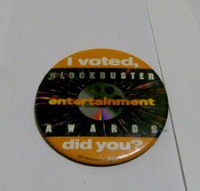 vintage 2000 BLOCKBUSTER VIDEO pin button Entertainment Awards pinback movie old
