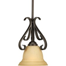Progress Lighting P5153 Bronze Torino Single Light 8"W Mini Pendant
