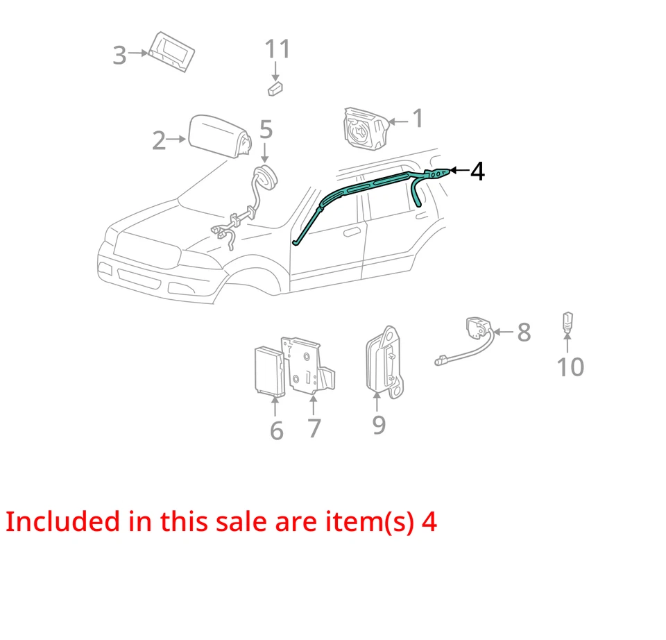 Bolsa de aire techo de pasajero delantero compatible con 03-06 EXPEDITION 29985 Foto 3 de 4