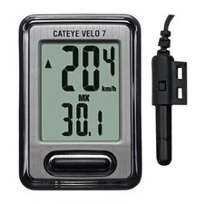 CATEYE Velo 7 Bike Computer â€“ Entry-Level Wired Speedometer Perfect for Be