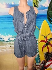 Nwt CUPSHE Women's Elastic Waist Romper Size Medium Blue Color