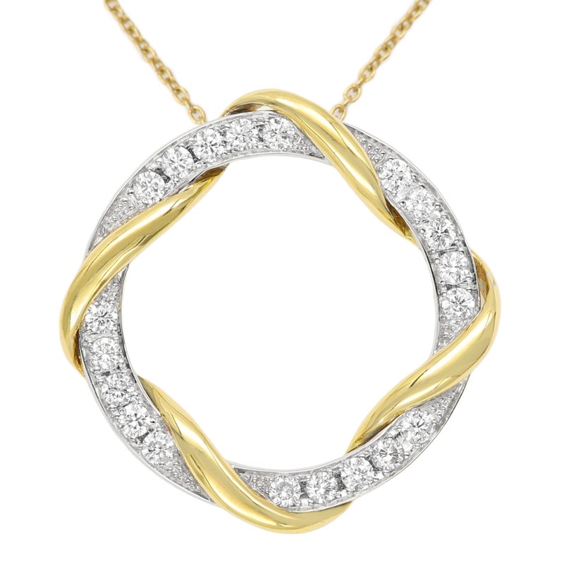 14k Circle of Diamonds Solid Gold Natural Round Diamond Necklace Pendant