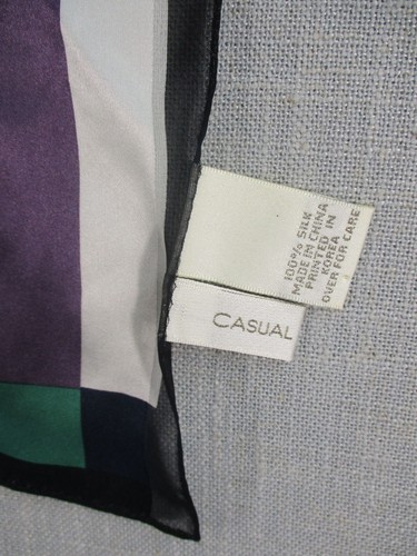 Vintage Silk Scarf With Colorful Plaid Design - Casual Brand - 22"x22", $16.96 - Photo 4
