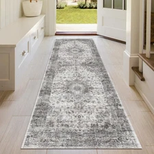 Hallway Runner Rug Washable Carpet: 2x6 Non Slip Vintage Rug with Rubber Back...