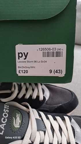 Mens Lacoste Storm Trainers Size 9 - Picture 6 of 6
