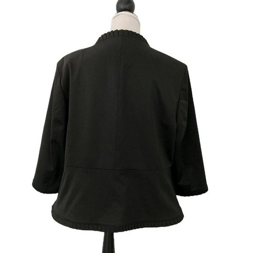 Jones New York Jacke Plissee Rüschendetail Signatur Damen Blazer Schwarz Plus 16W - Bild 2 von 16