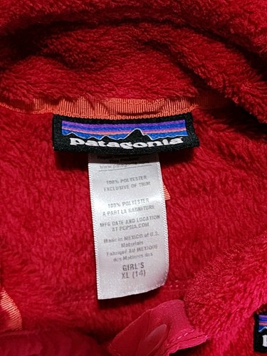 Patagonia Kids Re-Tool Snap T Fleece Pullover Sweatshirt Jacket Red Size XL - Picture 7 of 13