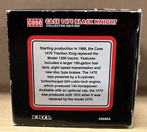 Ertl Case 1470 Traction King Black Knight Tractor Collector Edition mit DUALS 1/64 - Bild 7 von 9