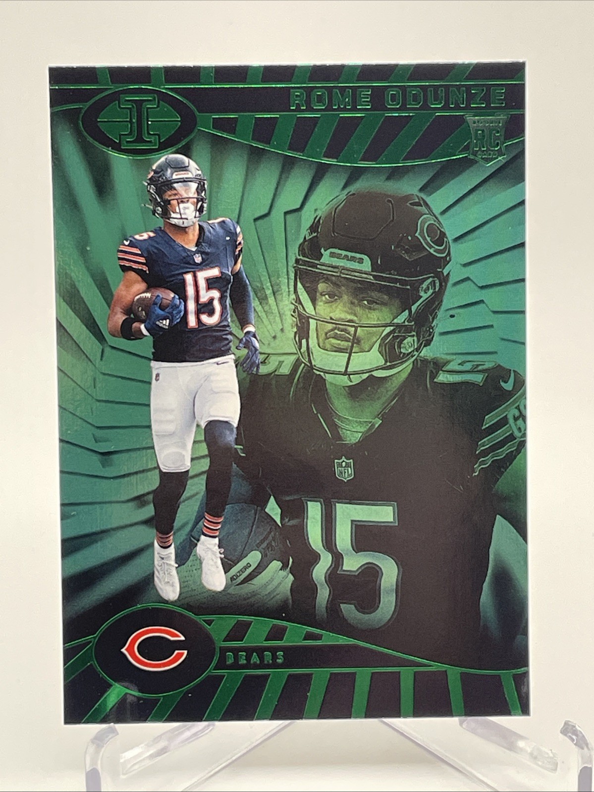 ROME ODUNZE Rookie Card • EMERALD #14 • 2024 Panini Illusions • BEARS RC