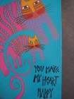 UNUSED 1990s vintage greeting card Laurel Burch LOVE You Make My Heart Happy — photo 3