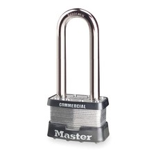 MASTER LOCK 5NKALJ Keyed Padlock, 15/16 in,Rectangle,Black 4EZK4