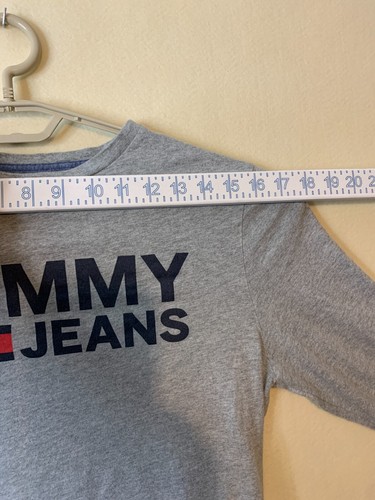 Tommy Jeans Long Sleeve T-Shirt Women's Small Flag Cotton Logo Graphic Gray S/P - Picture 7 of 12