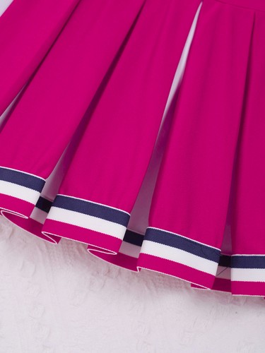 Girls Cheerleading Uniform Crop Top+Skirt Set Kids Halloween Fancy Dress AU - Picture 86 of 115