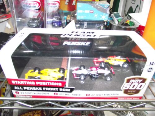 Greenlight 1/64 Starting line penske front row 3 car indy car set NIB