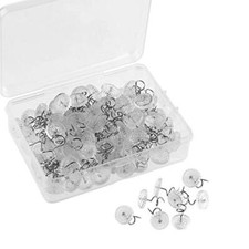 100 Pieces Upholstery Twist Pins Clear Heads Bed Skirt Pins for Slipcovers an...