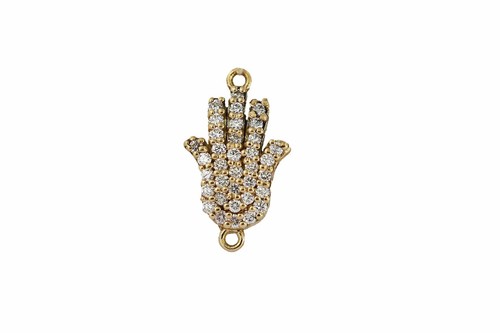 Bracciale Catena Mano Hamsa Oro 14K 0,16 CT VS/F-G Diamanti - Il Gioiello - Foto 2 di 3