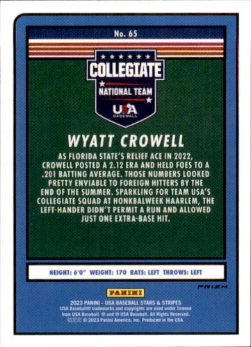 2023 Panini Stars & Stripes USA Optichrome Red White & Blue Prizm Rookie Singles - Picture 69 of 105