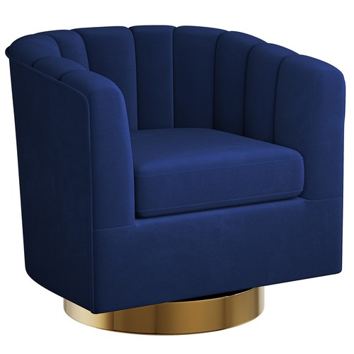 Velvet Swivel Accent Chair, 360 Degree Swivel Comfy Single Sofa Side Chair - Picture 8 of 16