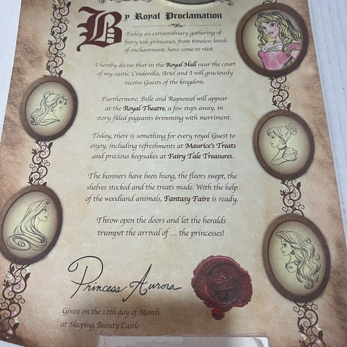 13 Disney Princesa Aurora Cartas de Proclamación Real Rollos Bella Durmiente Nuevo - Imagen 2 de 7