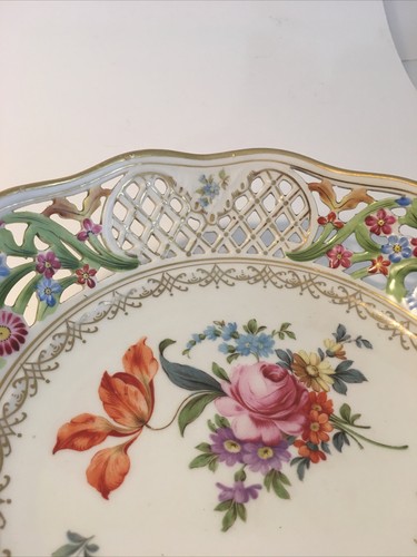 Bavaria Schumann A C S Reticulated Porcelain Cabinet Bowl - Picture 7 of 12
