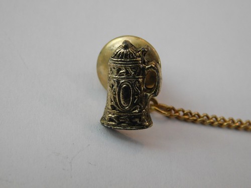 Vintage Beer Stein Tie Tack Pin, Gold-Tone, Mug Drink - Picture 2 of 3