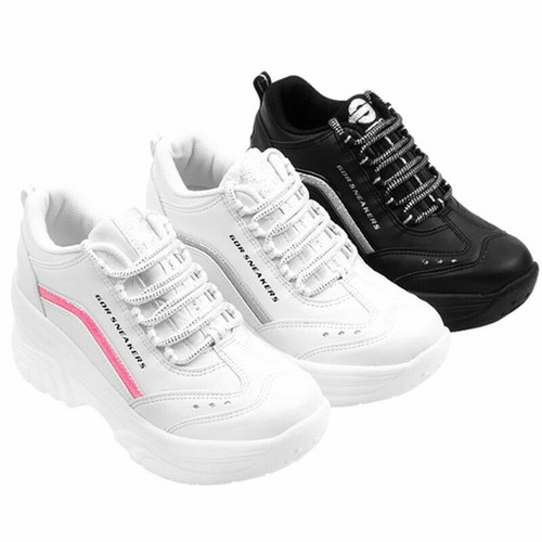 Women High Heel Sneakers Cheerleaders Shoes Wedge Platforms Cheer Leader - Picture 2 of 11