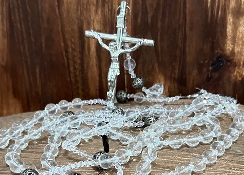 Wedding Lasso Rosary with Cross and Acrylic Beads Chain Religious Jewelry - Picture 1 of 3