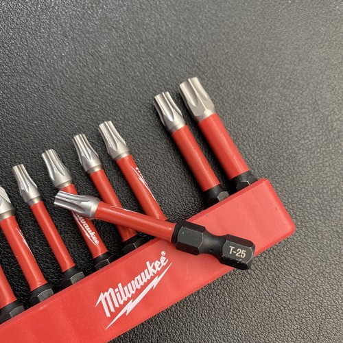 Milwaukee SHOCKWAVE Bitset mit Karabiner 10-teilig T15 T20 T25 T30 T40 PH2 PZ2 - Picture 3 of 5
