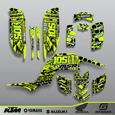 Yamaha Raptor 660 660R ATV Graphics Kit Neon Green Black Cracked Nr105 MX Decals