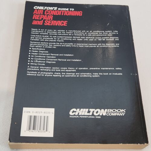 1990 Chilton's Guide to Air Conditioning Repair and Service Manual Part #8035 - Bild 4 von 10