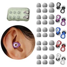 Silicone Sleeping Ear Plugs Waterproof Noise Cancelling Comfortable w/ Case