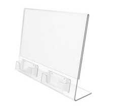 24 PCS Gift Card Display with 2 Acrylic Pockets 11 x 8.5 Slide-in Sign Holder